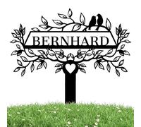 SJZUISL Personalized Garden Stake Metal Sign, Custom Garden Sign for Outside Gardening Gifts, Personalised Street Sign with Stake, House Address Numbers for Lawn