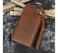 SJZZJSBX 1 Piece Clutch Bag Men's Long Wallet Double Zipper Clutch Bag Men's Business Clutch Casual Bag (A,19 * 10 * 4cm)