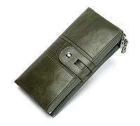 SJZZJSBX Leather Wallet Bi-Fold Zipper Long Wallet Travel Men's Wallet Cash Mobile Passport (D