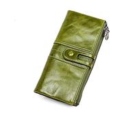 SJZZJSBX Men Purses Long Zipper Genuine Leather Male Clutch Bags with Cellphone Holder Card Holder Wallet (A,20.8 * 10cm)
