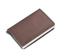 SJZZJSBX Men Wallet PU Leather Vintage Credit Card Holder Unisex Antitheft Security Aluminum Metal Purse (A,9.5 * 6cm)