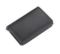 SJZZJSBX Men Wallet PU Leather Vintage Credit Card Holder Unisex Antitheft Security Aluminum Metal Purse (Argento,9.5 * 6cm)