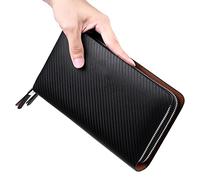SJZZJSBX Men's Wallet Business Large Capacity Clutch Bag Clutch Wallet Double Zipper Handbag Long Men Wallet (B,19 * 9.5cm)