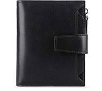 SJZZJSBX Men's Wallet Small Retro Crazy Horse Leather Short Wallet Two-Way Dock Worker-Classic Wallet with Extra Card Slot and ID Window (C)
