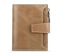 SJZZJSBX Men's Wallet Small Retro Crazy Horse Leather Short Wallet Two-Way Dock Worker-Classic Wallet with Extra Card Slot and ID Window (B)