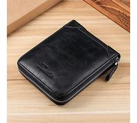 SJZZJSBX Men's Wallet Vertical Retro Wallet Card Bag Purse Money Clip Portable Wallet Card Clip (Argento,10 * 12.5cm)