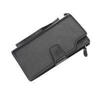 SJZZJSBX Men's Wallets Men Long Purse Wallet Male Clutch PU Leather Zippers Wallet Men Business Wallet Coin Purse (A,One size)