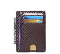SJZZJSBX Slim Leather Wallets for Men Women Credit ID Card Badge Holder Purse Money Case Carbon Fiber Wallet Mini (B,11.5 * 8cm)