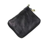 SJZZJSBX Vegetable Tanned Old Retro Wallet Zipper Business Casual Wallet Coin Purse Large Capacity Wallet (A,11 * 2 * 8m)