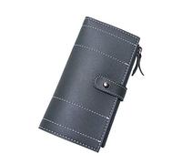 SJZZJSBX Women's Leather Organizer Wallet Card Case Purse, Credit Card Wallet (Argento)