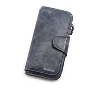 SJZZJSBX Women's Wallet Made of Leather Wallets Three Fold Womens Purses Mobile Purse Female Coin Purse (E,19 * 10 * 2cm)