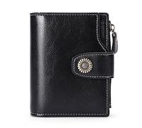 SJZZJSBX Women's Wallet Short Protection Buckle Clutch Bag Girl Coin Purse Multi-function Card Holder (C,12.5 * 10cm)