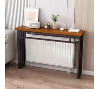 Sk 31"x8" Modern Over Radiator Shelf Console Table - Extra Narrow Black Wood Accent Table for Living Room Hallway & Foyer - Slish Space-Saving Design