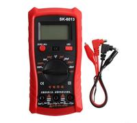SK-6013 Digital Capacitance Meter Multimeter 2000 Counts with Backlit LCD, Manual Zeroing, 9V Battery, for Industrial Testing(RED)