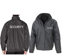 SK Apparel 'Security' Printed Doorman Bouncer SIA Black Waterproof Windproof Jacket