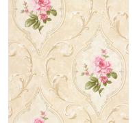 Sk Filson Beige & Pink Floral Wallpaper