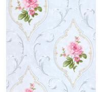 Sk Filson Blue & Pink Floral Wallpaper