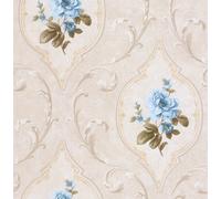 Sk Filson Stone & Blue Floral Wallpaper