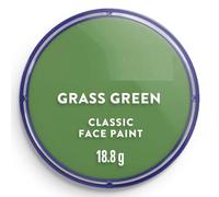 SK INFINITY | Classic Face and Body Paint 18 ml Professional Water Based, Single Cake Makeup Supplies for Adults, Kids (Classic Grass Green)