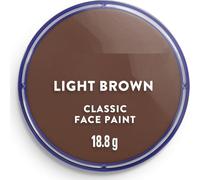 SK INFINITY | Classic Face and Body Paint 18 ml Professional Water Based, Single Cake Makeup Supplies for Adults, Kids (Classic Light Brown)