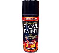 SK MERCHANDISE Black Heat Resistant Matt Black Spray Paint Stove High Temperature 400ml (Pack of 1)