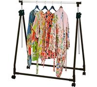 SK MERCHANDISE Modern Collapsible Clothes Rail - Adjustable Height Telescopic Extendable Rods Hanging Clothes Rack Storage Display Stand- Garment Rack Castor Wheels