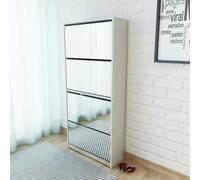 Sk Mirrored Shoe Cabinet with 5 Foldable Ders - Slish Sto Shelf, Tall Entryway nizer, Space-Saving Sideboard for Shoes & Accessories