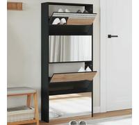 SK Mirrored Shoe Cabinet with 5 Pull-Out Drawers - Stylish Storage Unit, Tall Hallway nizer, Space-Saving Sideboard for Shoes & Accessories, Modern Design