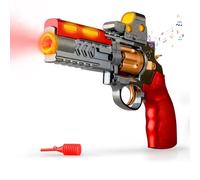 SK MISS Battery-Powered Toy Blaster for 3+ Years Kids, Realistic Light Sound Effects with Water Mist, Revolver Toy Pistol for Indoor Outdoor Play - Christmas Birthday Gifts for Boys Girls (Red)