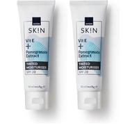 SK!N Radiance Tinted Moisturising Day Cream SPF20, 50ml, Infused with Pomegranate Extract for Radiant Skin, Healthy-Looking Glow, Cruelty Free (Pack of 2)