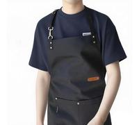 SK-QACD Adjustable Chef Apron for Men & Women - Water & Oil Resistant Kitchen Apron with 2 Pockets, Long Cooking Apron for BBQ, Grilling, Professional Use