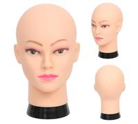 SK-QACD Mannequin Head Bald Female Professional Cosmetology Training Head Bald Manikin Head Doll Head for Wigs Making and Display Stand With Free Table Clamp(GT-B)
