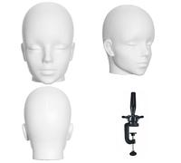 SK-QACD Mannequin Head Male Professional Cosmetology White Manikin Head for Display Headset, Headphone, Game Console, Hats, Wigs Jewellery