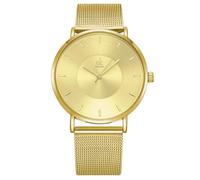 sk SHENGKE Simple Watches Waterproof Analog Mesh Watches Women Stainless Steel Band Waterproof Wristwatch (K0059-Gold)