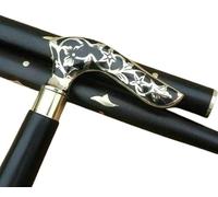 SK & SONS Antique Brass Victorian Handle Walking Stick Cane - Designer Vintage Style Wooden Cane for Men & Women - Handcrafted Collectible Gentleman's Accessory or Gift