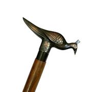 Sk & SONS Antique Victorian Bird Head Handle Walking Stick - Shiny Nickel Brass Cane - Wooden Shaft - Vintage Style Handmade Gift for Gentlemen, Ladies, Lovers - 95cm