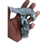 SK & SONS Brass Walking Stick Handle - Odin Crow Skull Cane Head - Victorian Style Derby Grip for Cane Making, Cosplay, Collectors & Gifting - Handmade Solid Brass - 11cm Length