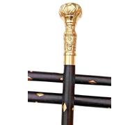 SK & SONS Handle Walking Stick Victorian Brass Cane Wooden Vintage Style Long Head Walking Sticks for Men Women Seniors Wooden Canes with Detachable Brass Handle Decorative Cane Gifts