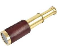 SK & SONS Handmade Antique leather bound brass telescope 6" with wooden Box