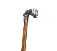 SK & SONS Handmade Wooden Walking Stick - Premium Folding Cane with Antiqu Punch Head Brass Handle - Stylish, Lightweight 37" Tall - Posture Support Cane