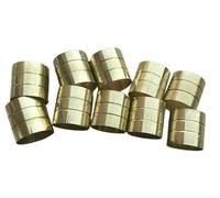SK & SONS Lot of 10 PCs Solid Brass Golden Designer Collars For Wooden Walking Stick Making 2cm - Handmade Gentlemen’s Antique Style Accessories