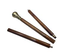 SK &SONS Walking Stick - Handcrafted Wooden Cane with Round Patterned Brass Knob Handle - Solid Wood Pole - Classic Vintage Mobility Aid for Men & Women - Elegant Support Walking Cane