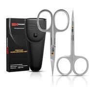 SK STAHLWAREN Scissors Set I 2-Piece I Cuticle Scissors Fine Curved 9.5 cm & Curved Nail Scissors 9 cm I Premium Rustproof Stainless Steel I Suitable for Removing Nail Skin and Skin Residues I