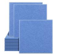 SK Studio 12 Pack Acoustic Panels Soundproof Padding High Density Flame Retardant Bevled Edge Sound Panel for Wall Decoration Blue 12"x12"x0.4"