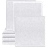 SK Studio 12 Pack Acoustic Panels Soundproof Padding High Density Flame Retardant Bevled Edge Sound Panel for Wall Decoration White 12"x12"x0.4"