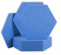 SK Studio 12 Pack Hexagon Acoustic Panels, 12 x 10 x 0.4 inches Sound Absorbing Panels Acoustical Wall Panels for Recording Studio, Office, Home Studio Blue