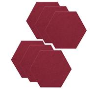 SK Studio 6 Pack Hexagon Acoustic Panels, 12 x 10 x 0.4 inches Sound Absorbing Panels Acoustical Wall Panels for Recording Studio, Office, Home Studio Wine Red