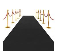 SK Studio Black Carpet Runner Rug for Party, 3 x 33 ft Felt Aisle Runner with Carpet Tape Stage Door Entrance Cover for Movie Theme Party Wedding Decoration