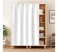 SK Studio Cabinet Curtains for Shelves, Privacy Closet Curtain Dust-Proof Window Shades for Kitchen Storage Room, No Tools No Drill White, 39" W x 79" H