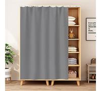 SK Studio Cabinet Curtains for Shelves, Privacy Closet Curtain Dust-Proof Window Shades for Kitchen Storage Room, No Tools No Drill Grey, 51" W x 71" H
